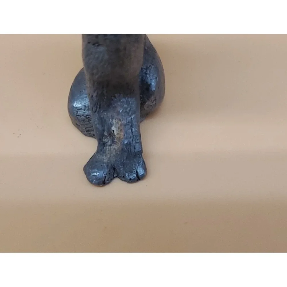 Vintage Signed 1990 Shadow Hound Dog Pewter Mini Figurine. Hunting Dog Keepsake